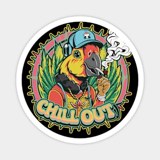 Hip Hop Parrot Chill Out Artwork Magnet